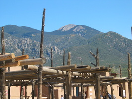 2004 10-Taos Pueblo w-Mountain Background